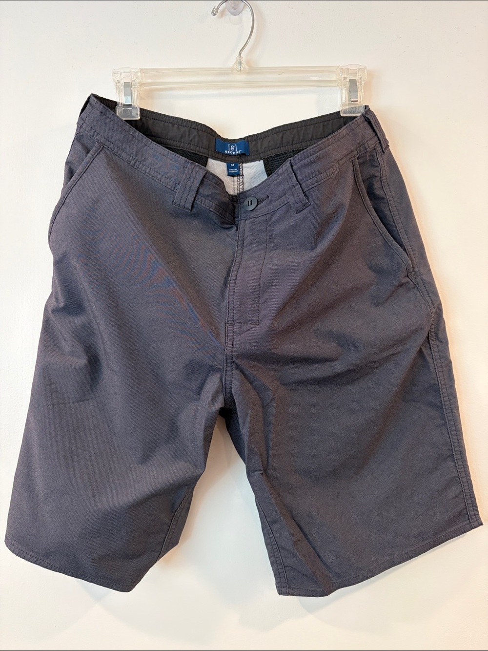 George Men's Flat Front Shorts in Charcoal Gray